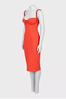 Bodycon dress decorated with chain