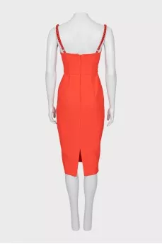 Bodycon dress decorated with chain