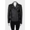 Leather jacket with a fitted cut