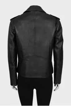 Leather jacket with a fitted cut