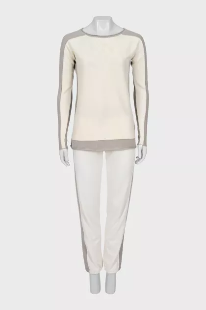 Two-tone cashmere suit