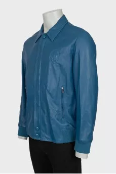 Men's Leather Jacket With Patch