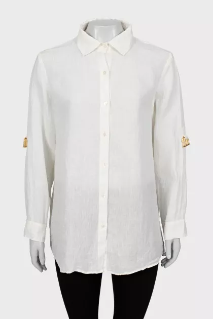Linen shirt with belt