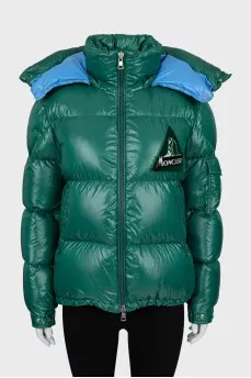 Quilted down jacket with removable hood