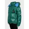 Quilted down jacket with removable hood