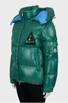 Quilted down jacket with removable hood