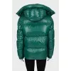 Quilted down jacket with removable hood