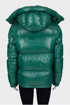 Quilted down jacket with removable hood
