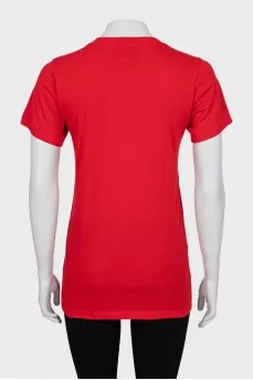Fitted T-shirt decorated with rhinestones