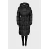 Quilted down jacket with belt
