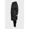 Quilted down jacket with belt