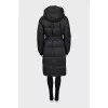 Quilted down jacket with belt
