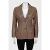 Leather jacket with fitted cut