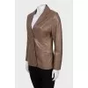 Leather jacket with fitted cut