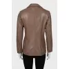 Leather jacket with fitted cut