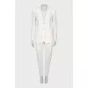 White suit with floral pattern