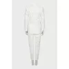 White suit with floral pattern