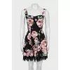 Floral print dress with straps and tag