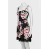 Floral print dress with straps and tag