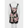 Floral print dress with straps and tag