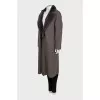 Wool coat with fur inserts