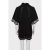 Sweater decorated with beads and embroidery
