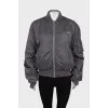 Grey oversized bomber jacket