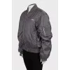 Grey oversized bomber jacket