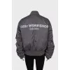 Grey oversized bomber jacket