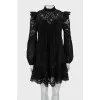 Black guipure dress