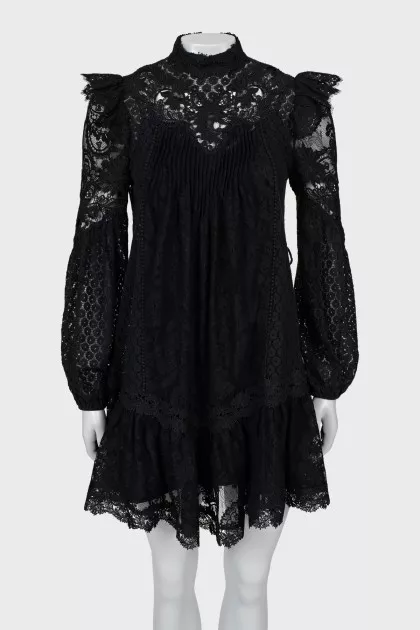 Black guipure dress