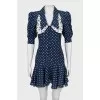 Fitted dress with lace collar