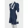 Fitted dress with lace collar