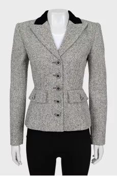 Fitted jacket with metal buttons