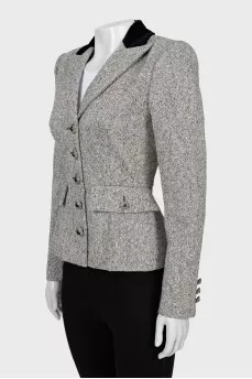 Fitted jacket with metal buttons