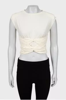 Beige draped top