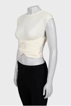 Beige draped top
