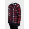 Long pile sweater with tag