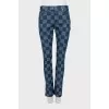 Plaid slim fit jeans with tag