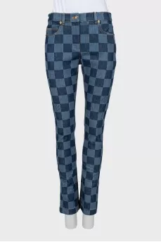 Клітчасті джинси slim fit з биркою