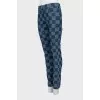 Plaid slim fit jeans with tag