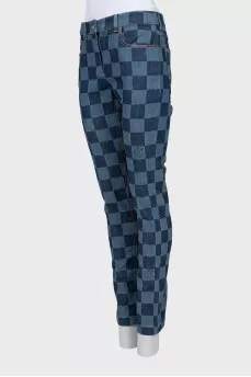 Клітчасті джинси slim fit з биркою