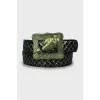 Braided belt with massive buckle