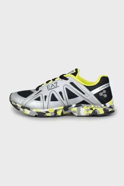 Textile sneakers with print on the sole