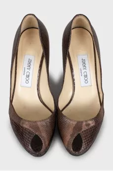 Snakeskin high heels