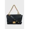 Leather bag with gold chain