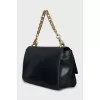 Leather bag with gold chain