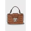 Leather Embossed Chain Bag