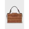 Leather Embossed Chain Bag