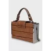 Leather Embossed Chain Bag